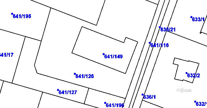Parcela st. 641/149 v KÚ Satalice, Katastrální mapa