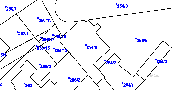 Parcela st. 254/9 v KÚ Satalice, Katastrální mapa