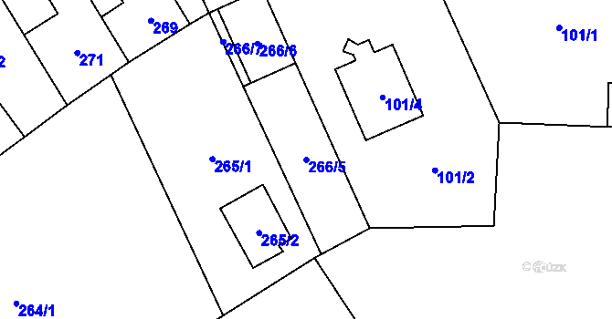 Parcela st. 266/5 v KÚ Satalice, Katastrální mapa