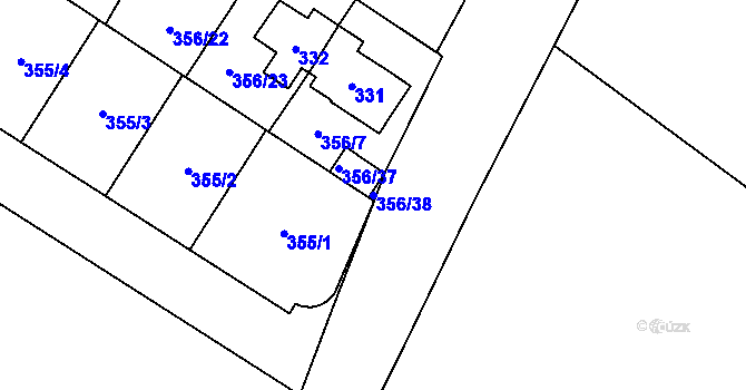 Parcela st. 356/38 v KÚ Satalice, Katastrální mapa
