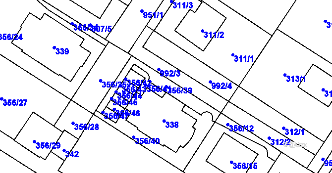 Parcela st. 356/39 v KÚ Satalice, Katastrální mapa