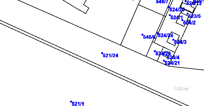 Parcela st. 521/24 v KÚ Satalice, Katastrální mapa