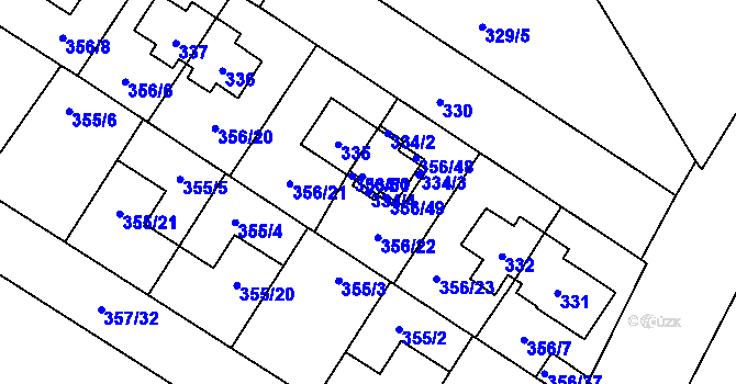 Parcela st. 334/4 v KÚ Satalice, Katastrální mapa