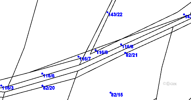 Parcela st. 116/9 v KÚ Savín, Katastrální mapa