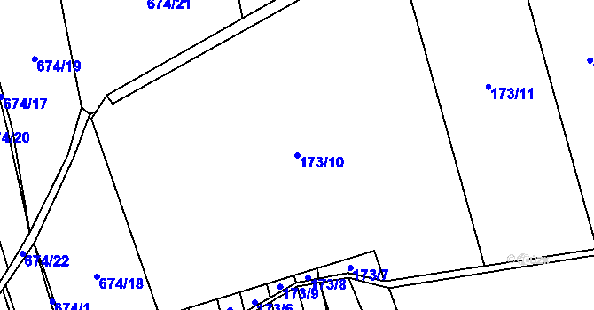 Parcela st. 173/10 v KÚ Savín, Katastrální mapa