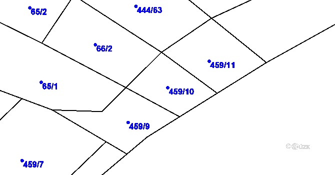 Parcela st. 459/10 v KÚ Savín, Katastrální mapa