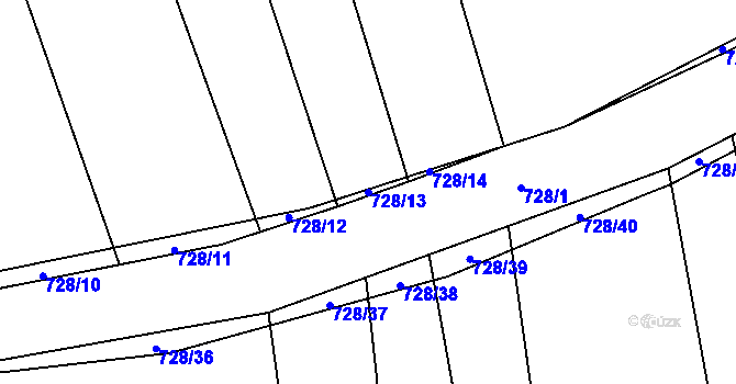 Parcela st. 728/13 v KÚ Savín, Katastrální mapa