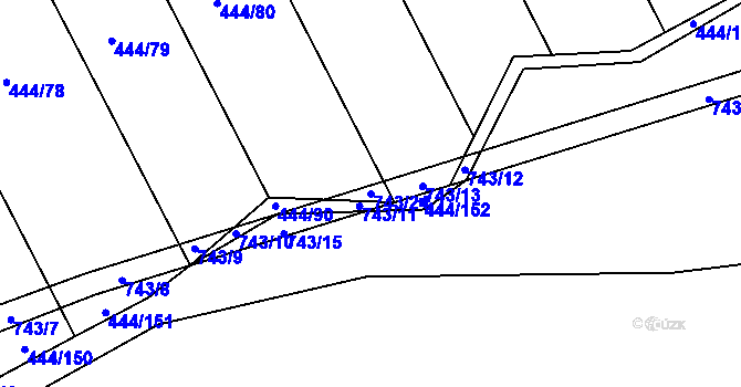Parcela st. 743/24 v KÚ Savín, Katastrální mapa