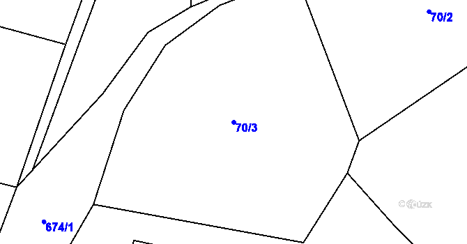 Parcela st. 70/3 v KÚ Bělokozly, Katastrální mapa