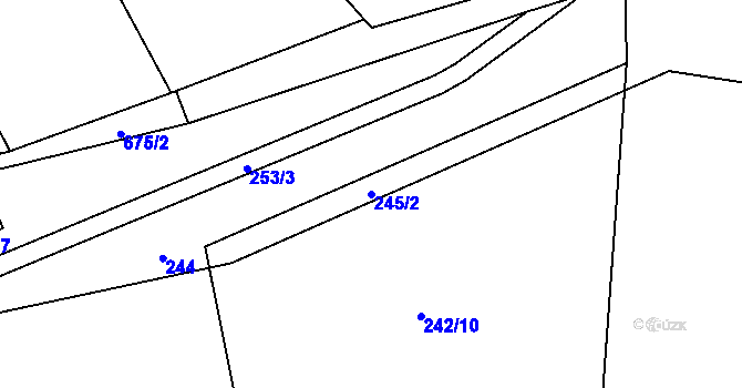 Parcela st. 245/2 v KÚ Bělokozly, Katastrální mapa