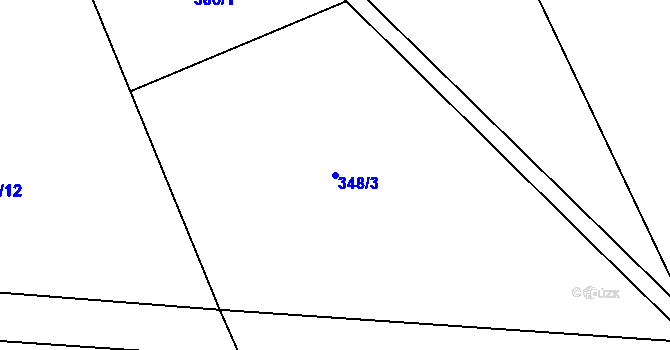 Parcela st. 348/3 v KÚ Bělokozly, Katastrální mapa