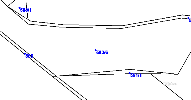 Parcela st. 583/6 v KÚ Bělokozly, Katastrální mapa
