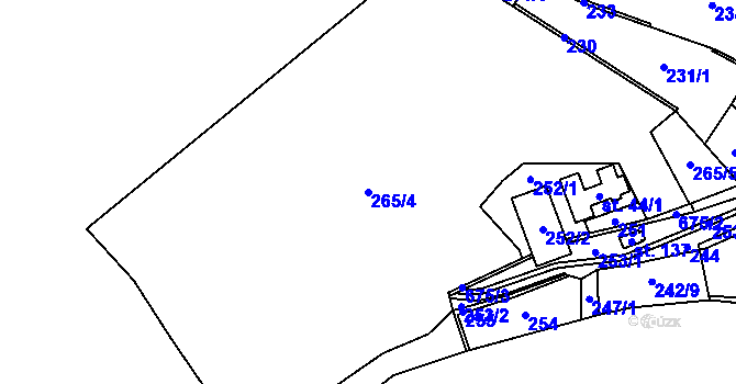 Parcela st. 265/4 v KÚ Bělokozly, Katastrální mapa