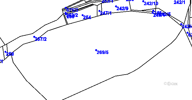 Parcela st. 269/5 v KÚ Bělokozly, Katastrální mapa