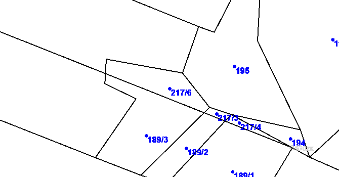 Parcela st. 217/6 v KÚ Bělokozly, Katastrální mapa