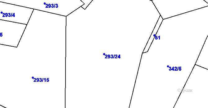 Parcela st. 293/24 v KÚ Bělokozly, Katastrální mapa