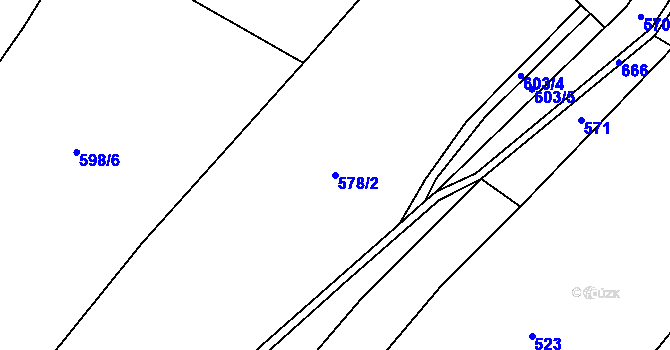 Parcela st. 578/2 v KÚ Bělokozly, Katastrální mapa