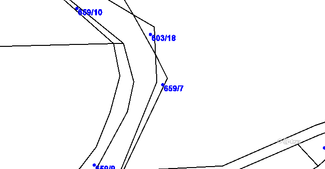 Parcela st. 659/7 v KÚ Bělokozly, Katastrální mapa