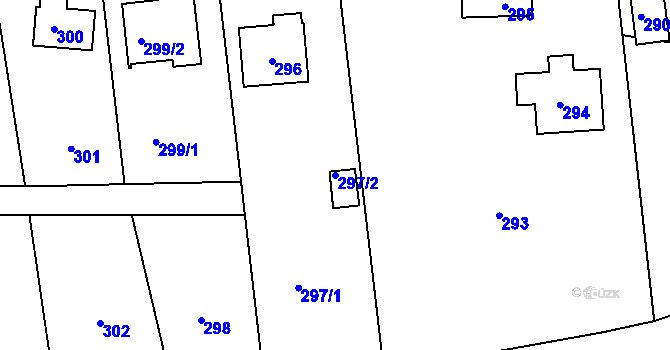 Parcela st. 297/2 v KÚ Černé Budy, Katastrální mapa