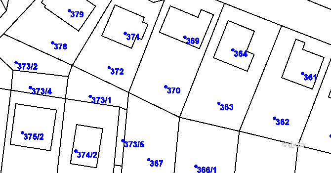Parcela st. 370 v KÚ Černé Budy, Katastrální mapa