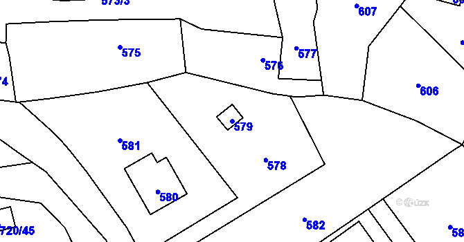 Parcela st. 579 v KÚ Černé Budy, Katastrální mapa