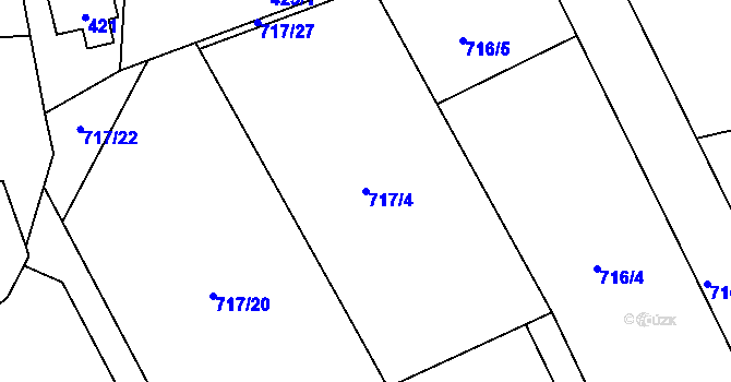 Parcela st. 717/4 v KÚ Černé Budy, Katastrální mapa