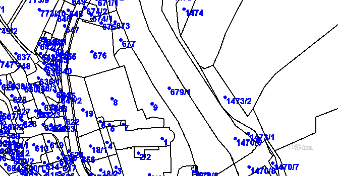 Parcela st. 679/1 v KÚ Černé Budy, Katastrální mapa