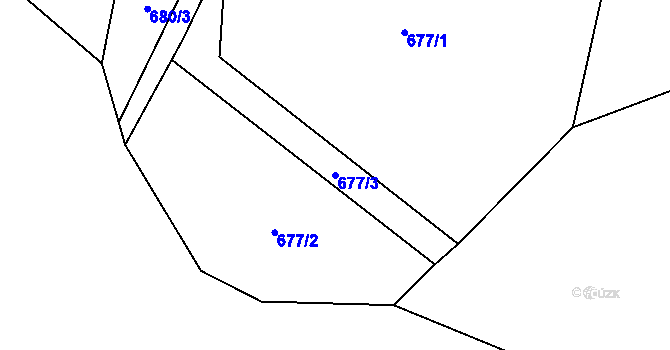 Parcela st. 677/3 v KÚ Čeřenice, Katastrální mapa