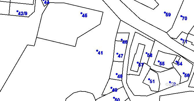 Parcela st. 41 v KÚ Dojetřice, Katastrální mapa
