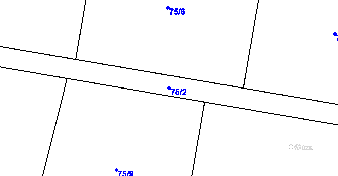 Parcela st. 75/2 v KÚ Dojetřice, Katastrální mapa