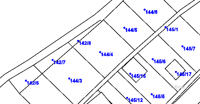 Parcela st. 144/4 v KÚ Dojetřice, Katastrální mapa