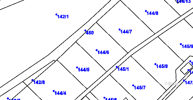 Parcela st. 144/6 v KÚ Dojetřice, Katastrální mapa
