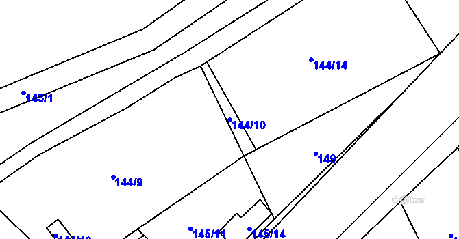 Parcela st. 144/10 v KÚ Dojetřice, Katastrální mapa