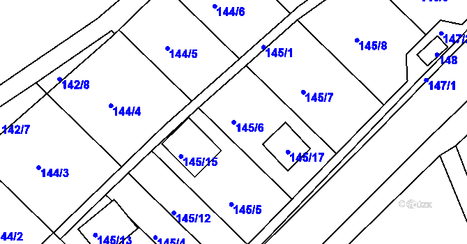 Parcela st. 145/6 v KÚ Dojetřice, Katastrální mapa