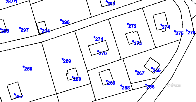 Parcela st. 270 v KÚ Dojetřice, Katastrální mapa