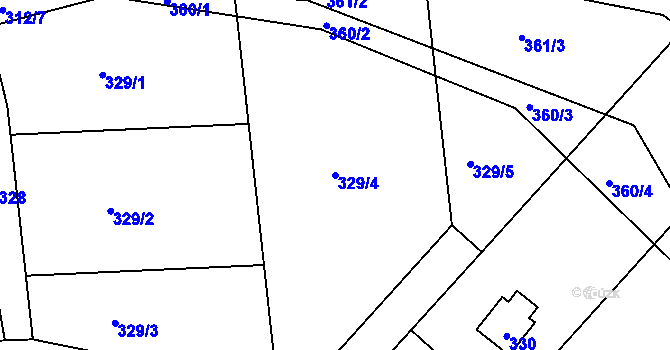 Parcela st. 329/4 v KÚ Dojetřice, Katastrální mapa