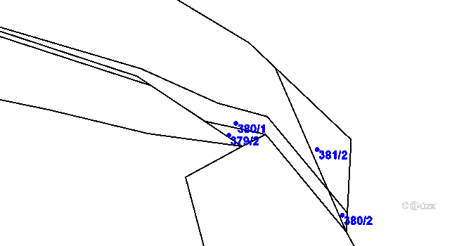 Parcela st. 380/1 v KÚ Dojetřice, Katastrální mapa