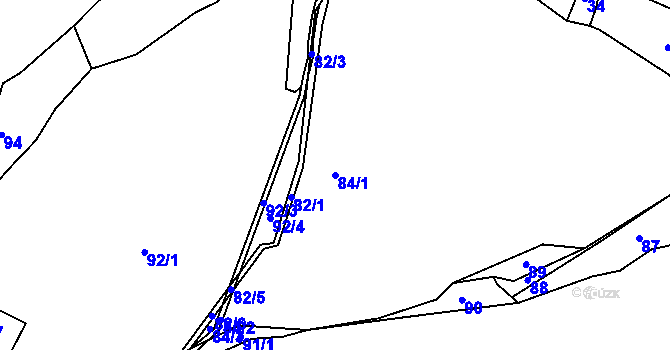 Parcela st. 84/1 v KÚ Dojetřice, Katastrální mapa