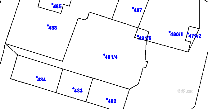Parcela st. 481/4 v KÚ Sázava, Katastrální mapa