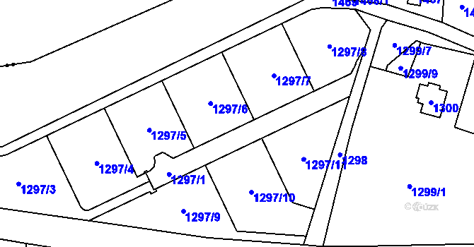 Parcela st. 1297/1 v KÚ Sázava, Katastrální mapa