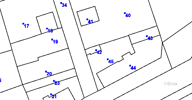 Parcela st. 42 v KÚ Sázava, Katastrální mapa