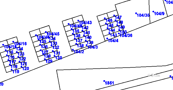 Parcela st. 104/3 v KÚ Sázava, Katastrální mapa