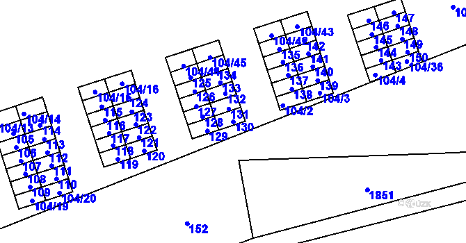 Parcela st. 130 v KÚ Sázava, Katastrální mapa