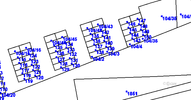 Parcela st. 138 v KÚ Sázava, Katastrální mapa