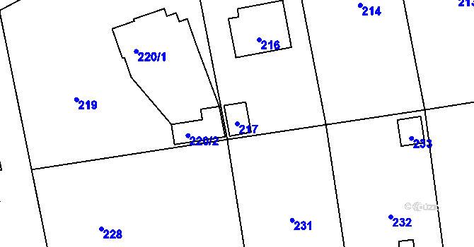 Parcela st. 217 v KÚ Sázava, Katastrální mapa
