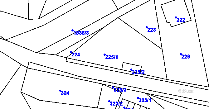 Parcela st. 225/1 v KÚ Sázava, Katastrální mapa