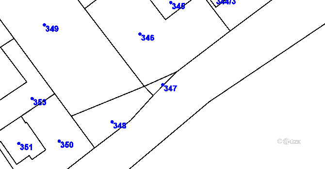 Parcela st. 347 v KÚ Sázava, Katastrální mapa