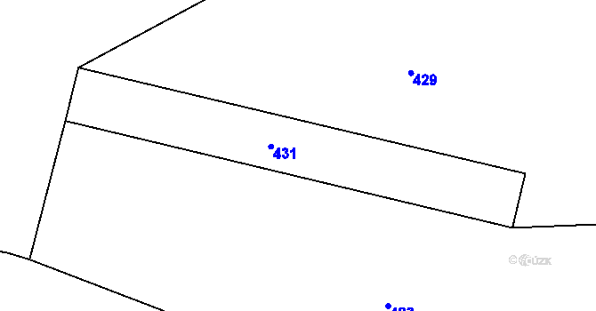 Parcela st. 431 v KÚ Sázava, Katastrální mapa