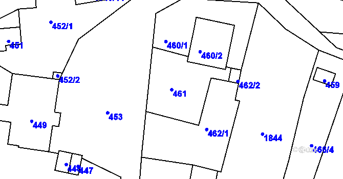 Parcela st. 461 v KÚ Sázava, Katastrální mapa