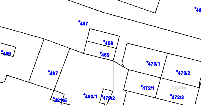 Parcela st. 469 v KÚ Sázava, Katastrální mapa